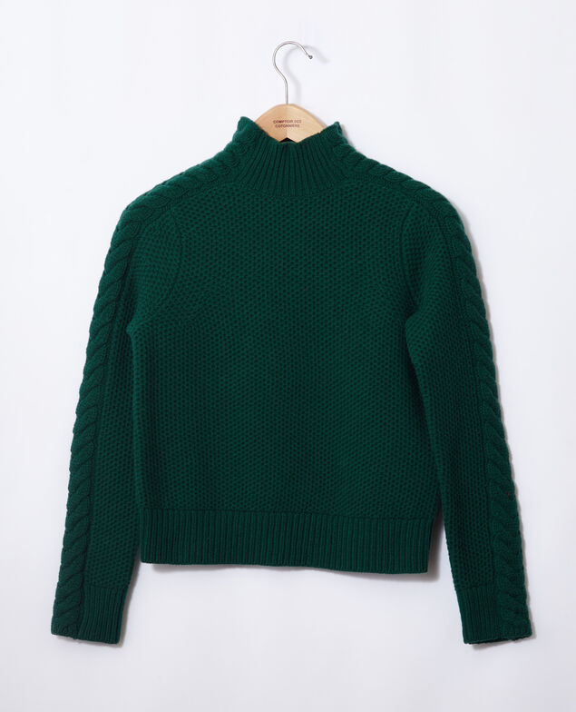 Pullover aus Wolle mit Flechtdetail Evergreen