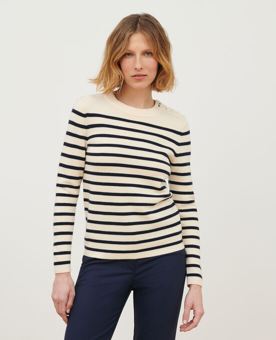 MADDY - Pullover aus Merinowolle im Marinelook STP JTST NSKY