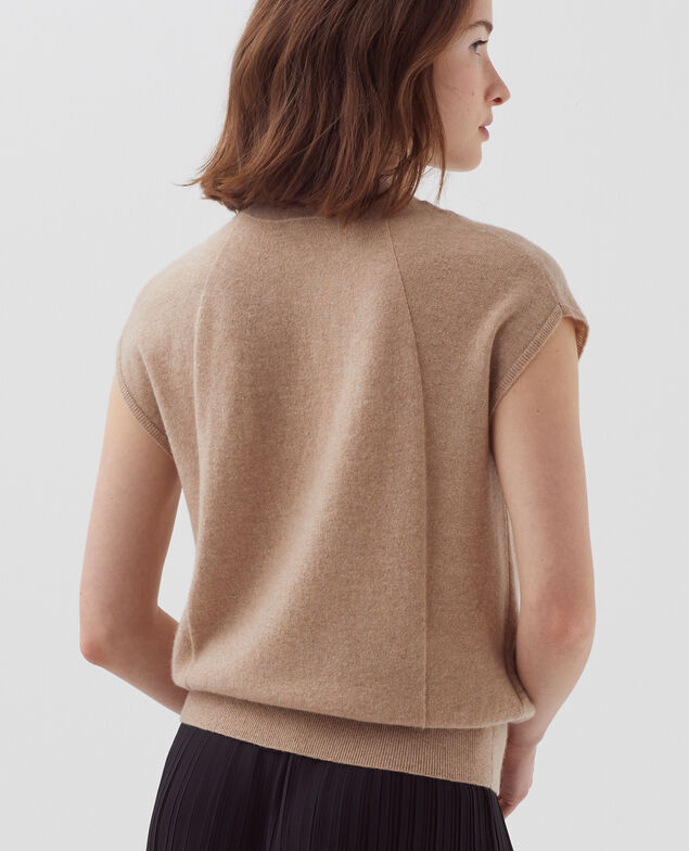 Ärmelloser Pullover aus Kaschmir I320 savannah tan