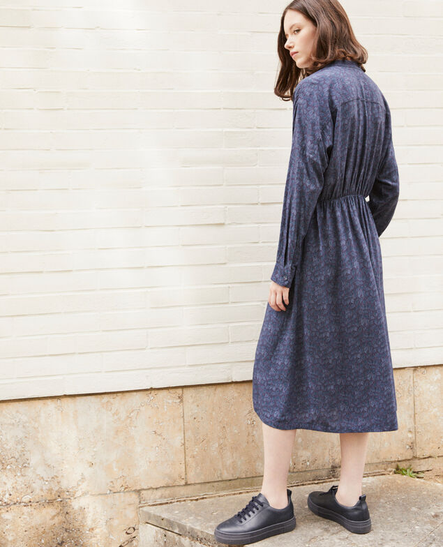 Gemustertes Kleid Blau