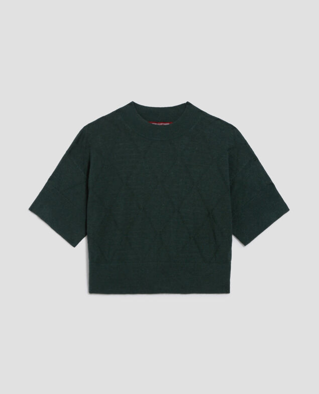 Kurzer Kurzarmpullover J590 spruce green