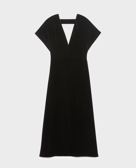 Langes Samtkleid