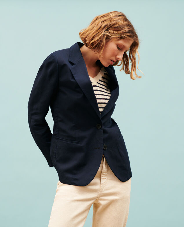 Blazer aus Mischleinen 4277 night_sky