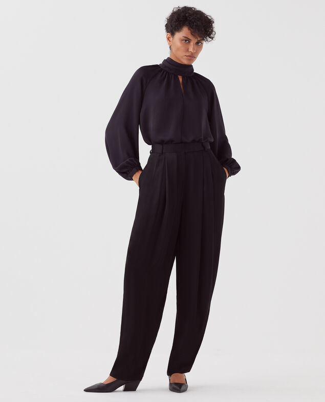 Satinierte Hose mit fließendem Fall H091 black beauty