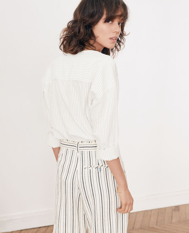 Gestreifte Bluse Off white/navy stripes