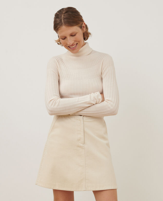 Rollkragenpullover aus Merinowolle 8843 00 white 2wju048w20