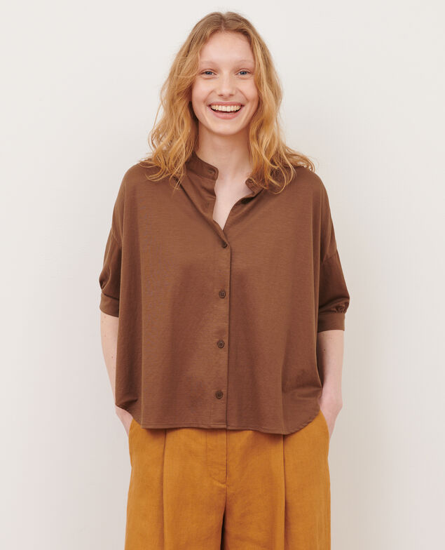 Top mit kurzen Ärmeln 35 brown