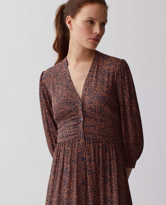 Langes fließendes Kleid I480 leo brown