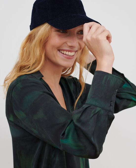 Fließende gemusterte Bluse A581 PRINT BOLERO GREEN