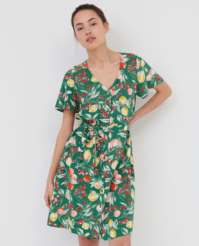 LAËTITIA - Kurzes Kleid mit fließendem Fall 103 print green