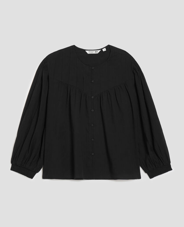 Bluse aus Baumwollvoile H091 black beauty