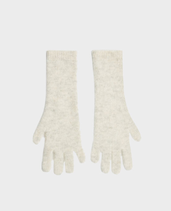 Handschuhe aus Alpakamischwolle A009 WHITE KNIT