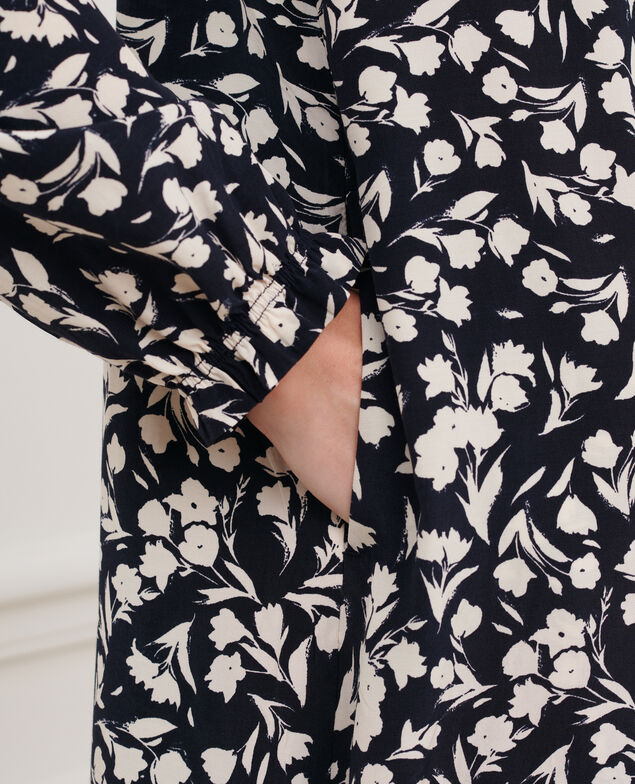 AGLAE - Fließendes gemustertes Kleid 8841 69 navy