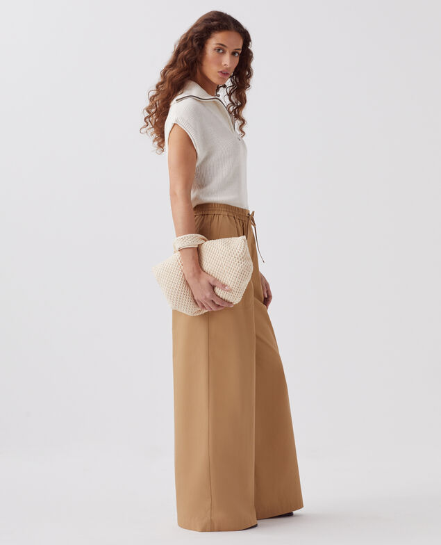 YVONNE - Weite Hose J330 cartouche beige