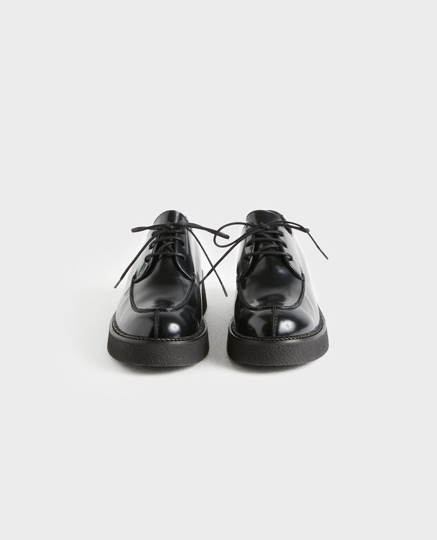 Derbies aus glänzendem Leder