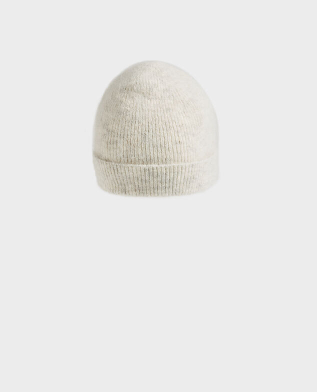 Mütze aus Alpakamischwolle A009 white knit