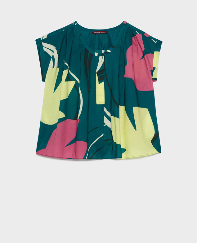 Gemusterte Bluse 0649 birdy blue 3sbl292c11