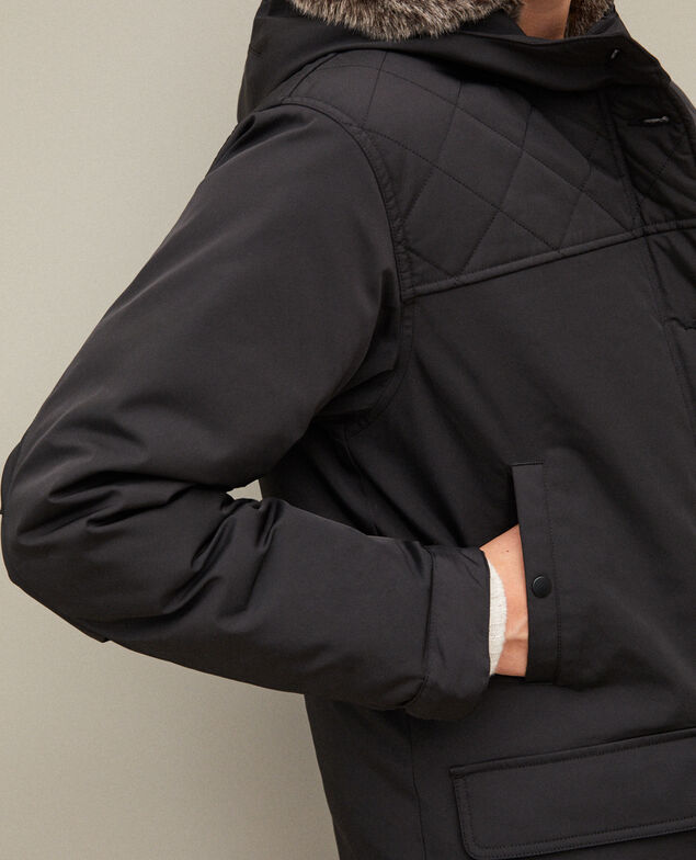 Parka mit einer Kapuze Noir