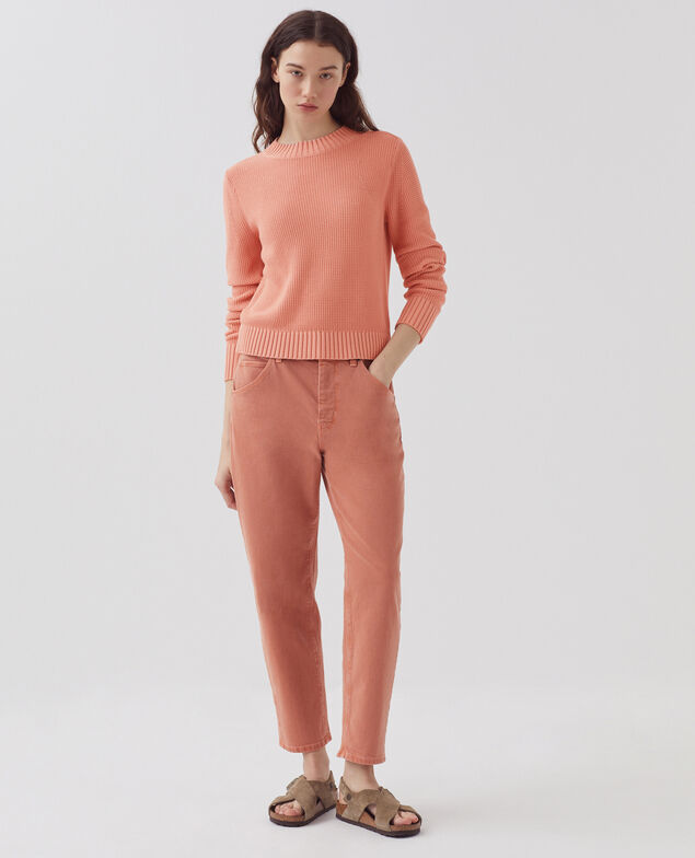 Pullover mit Rundhalsausschnitt aus Baumwolle H111 shell coral