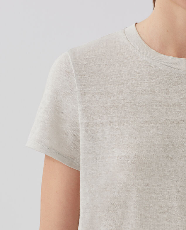 AMANDINE - T-Shirt mit Rundhalsausschnitt aus Baumwolle U020 light gray
