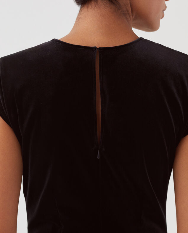 Langes Samtkleid H091 black beauty