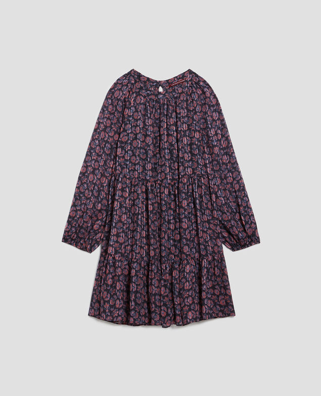 Kurzes Kleid mit fließendem Fall I691 indienne navy