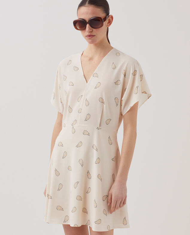 Kurzes Kleid mit fließendem Fall J492 ma paisley gold