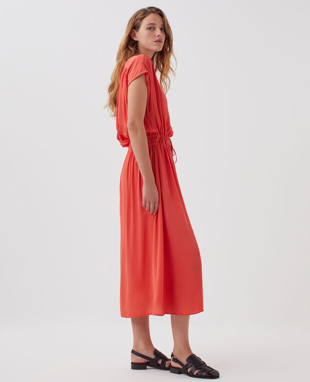 Langes fließendes Kleid J240 paprika orange