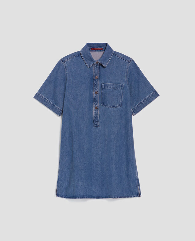 Kurzes Hemdkleid aus Denim J621 light blue
