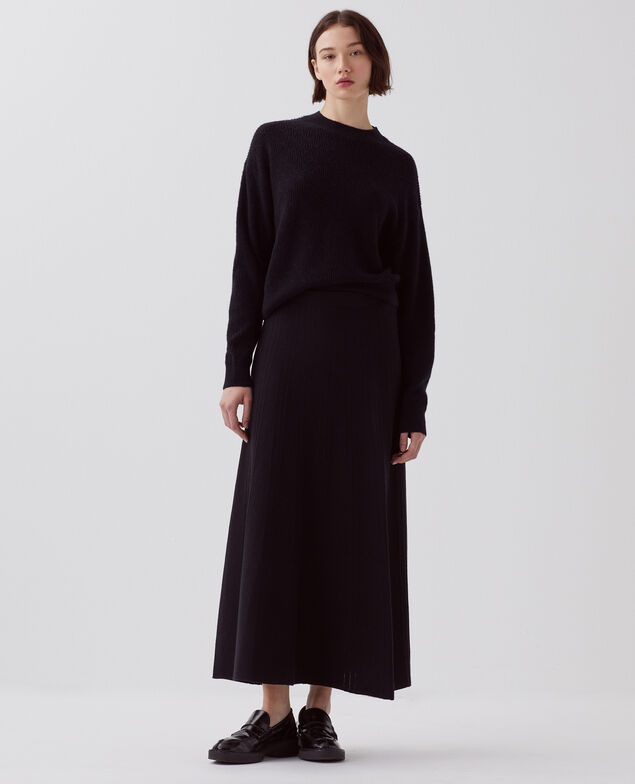 Pullover mit Zierstrick H091 black beauty