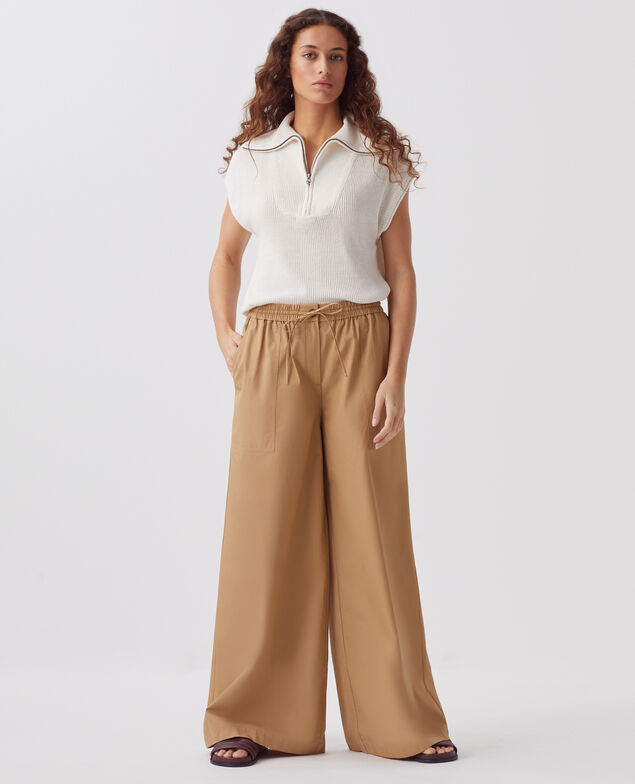 YVONNE - Weite Hose J330 cartouche beige