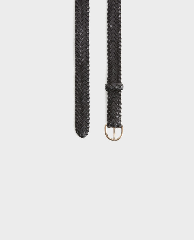 Geflochtener schmaler Ledergürtel 8853 09 black