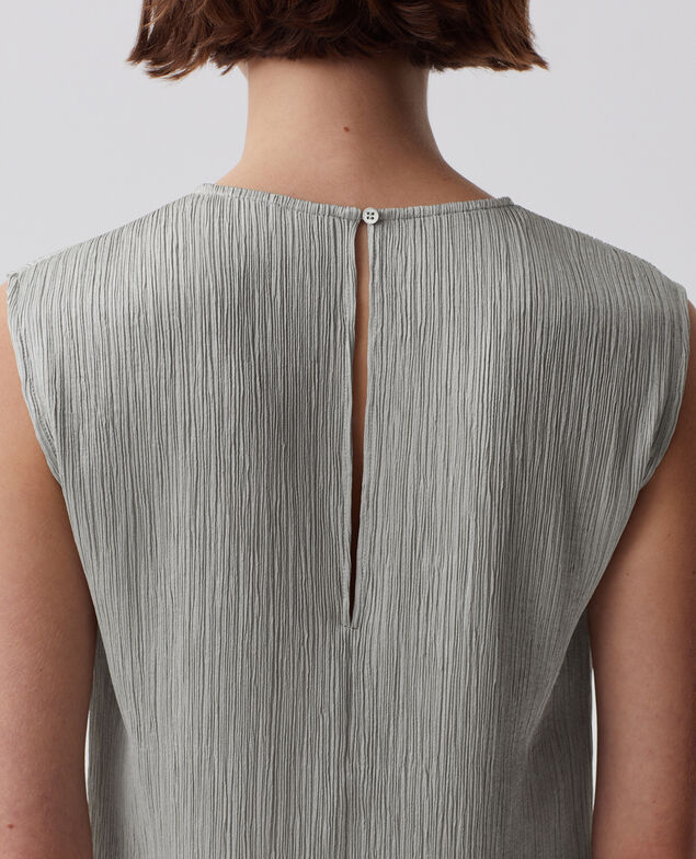 Langes, strukturiertes Kleid ohne Ärmel J050 shadow gray