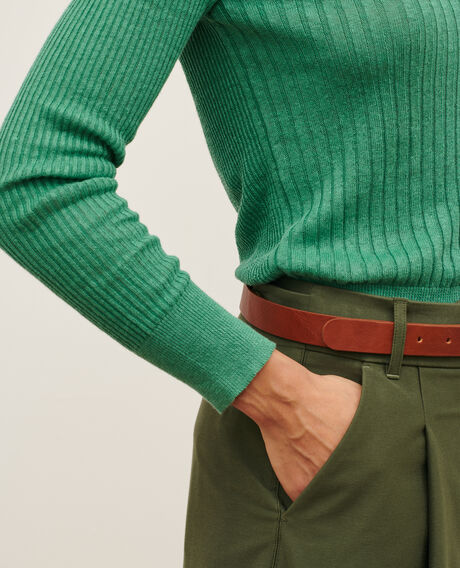 Strukturierter Pullover aus Leinen 0542 pine green 3sju191l01