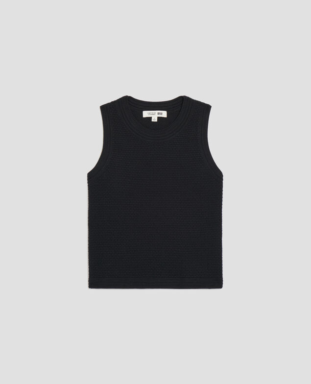 Top mit Ajourstrick aus Baumwolle U090 black