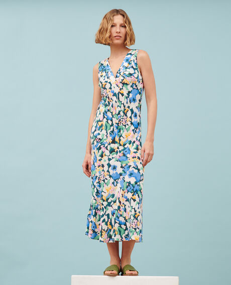 Langes fließendes Kleid A610  eden blue 3sdr273v02