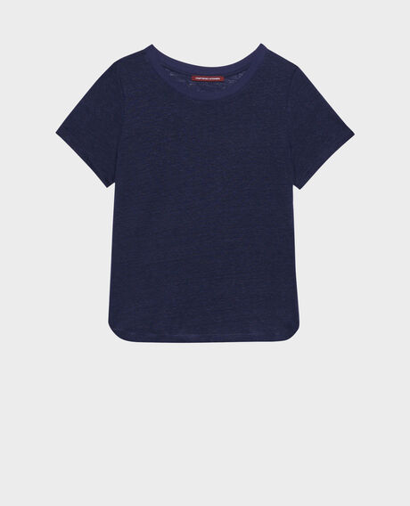 AMANDINE - T-Shirt mit Rundhalsausschnitt aus Leinen 68 blue 2ste055f05