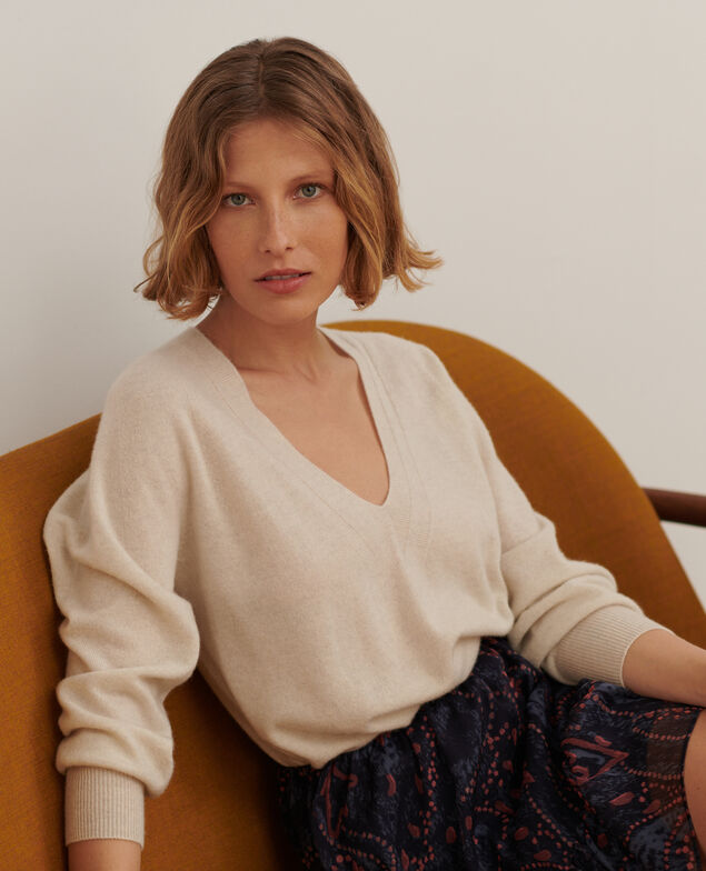 Pullover mit V-Ausschnitt aus Kaschmir