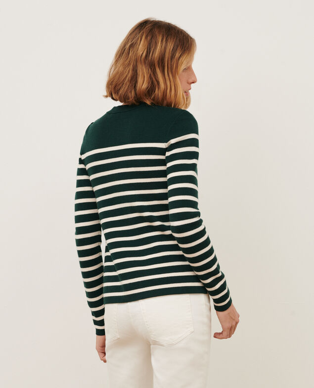 MADDY - Pullover aus Merinowolle im Marinelook 8872 58 darkgreen stripe
