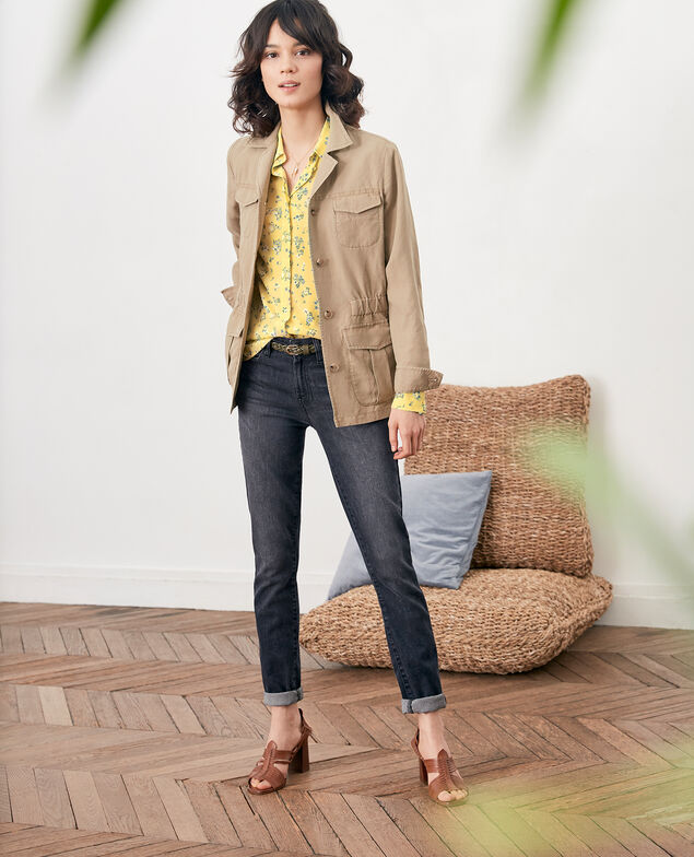 Bedruckte Seidenbluse Lillybell lemon