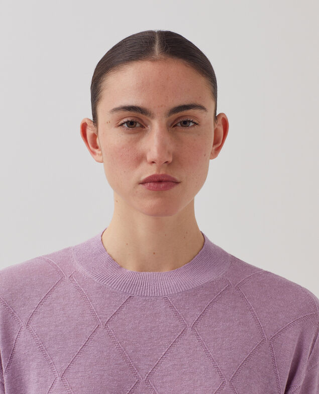 Kurzer Kurzarmpullover J720 lavender herb
