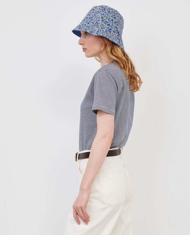 T-Shirt mit Rundhalsausschnitt aus Baumwolle 121 stripes navy
