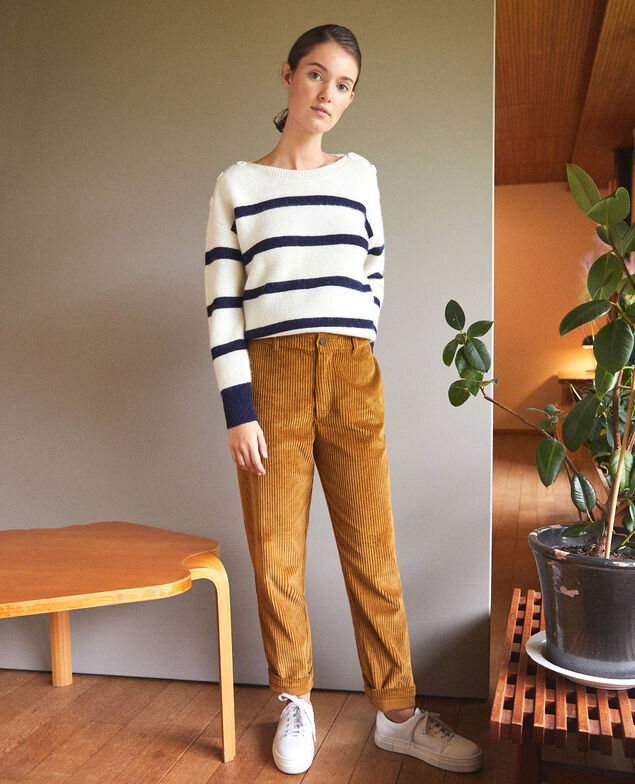 Hose aus grobem Cord Golden brown