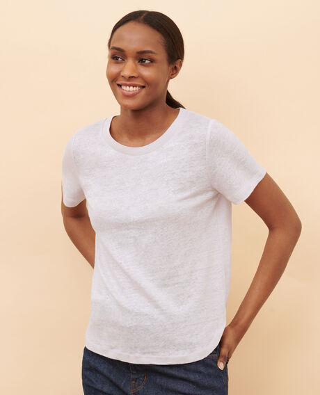 AMANDINE - T-Shirt mit Rundhalsausschnitt aus Leinen 0700 lilac hint 2ste055f05