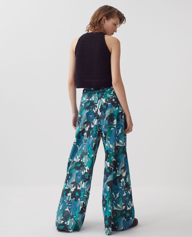 YVONNE - Weite Hose aus Baumwolle 0522 palmeraie green