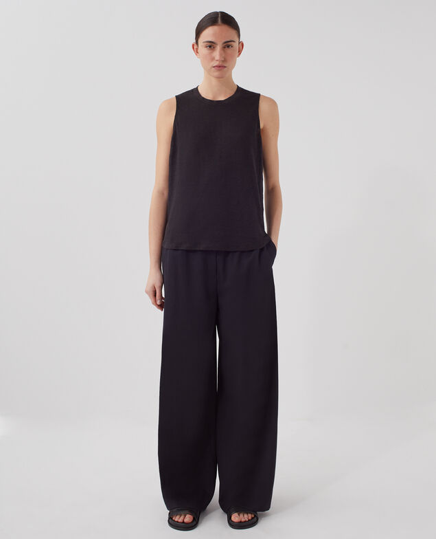 MARCELLE - Top aus Leinen H091 black beauty