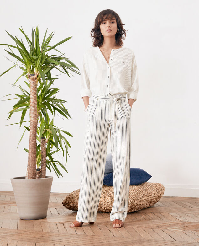 Gestreifte Bluse Off white/navy stripes