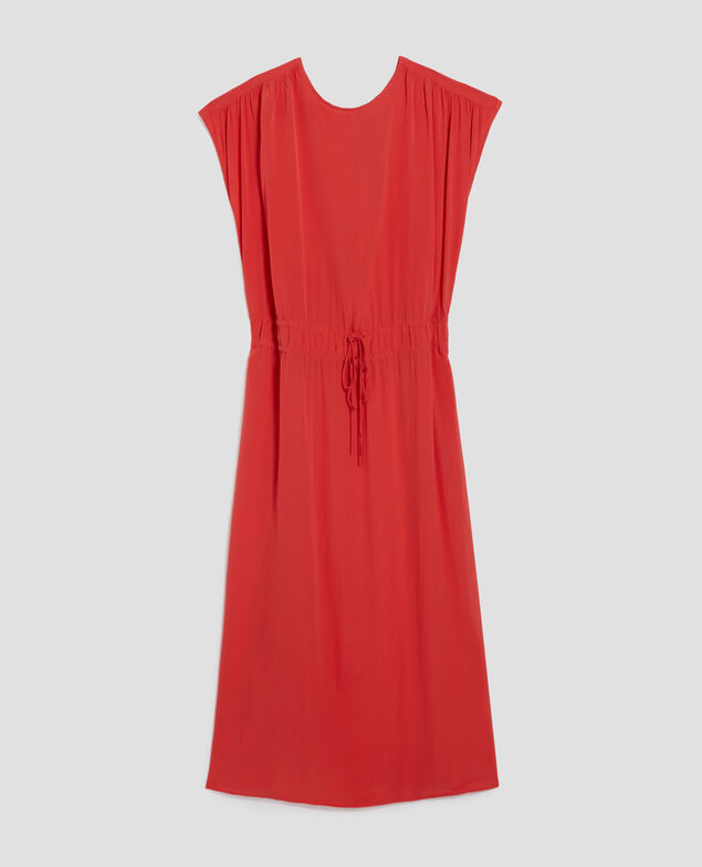 Langes fließendes Kleid J240 paprika orange