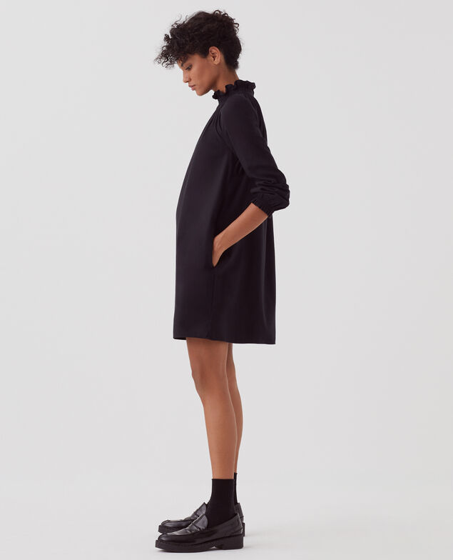 AGLAÉ - Kurzes Kleid mit Rüschenkragen H091 black beauty