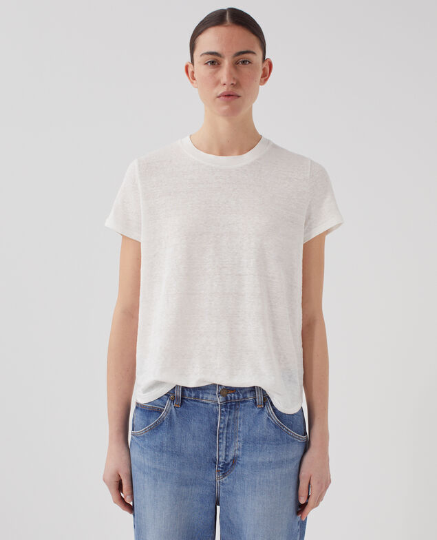 AMANDINE - T-Shirt mit Rundhalsausschnitt aus Baumwolle U010 off white